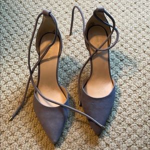 Gorgeous blue grey swede heels
